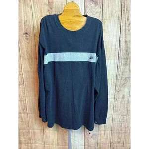 Vintage Nike Men’s Long Sleeved Tshirt Black Gray Striped Size XXL
